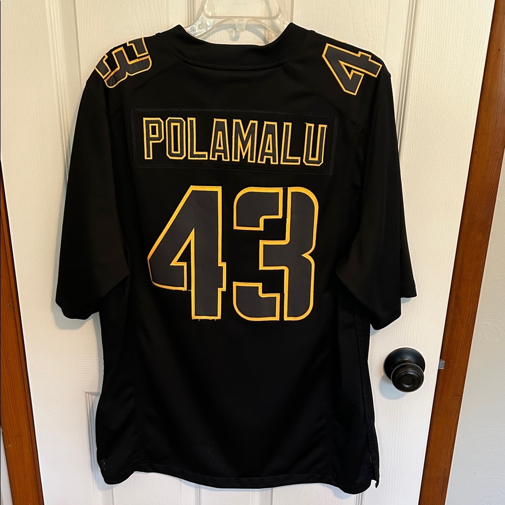 Blackout Throwback Steelers Troy Polamalu Jersey